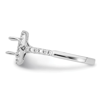 True Origin 14K White Gold 1/2 carat Lab Grown Diamond VS+ F+ Semi-Mount Round Halo Engagement Ring