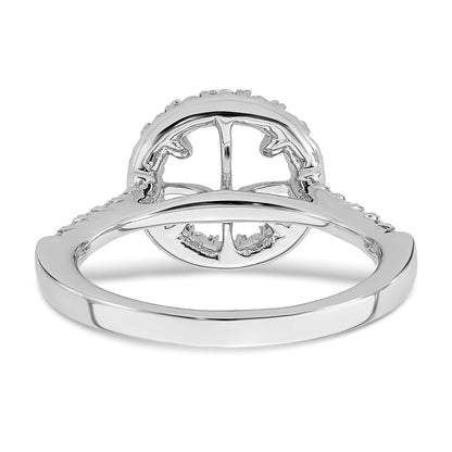 14k White Gold 1/2 carat Lab Grown Diamond VS/SI+ G+ 2 carat Center Round Semi Mount Engagement Ring