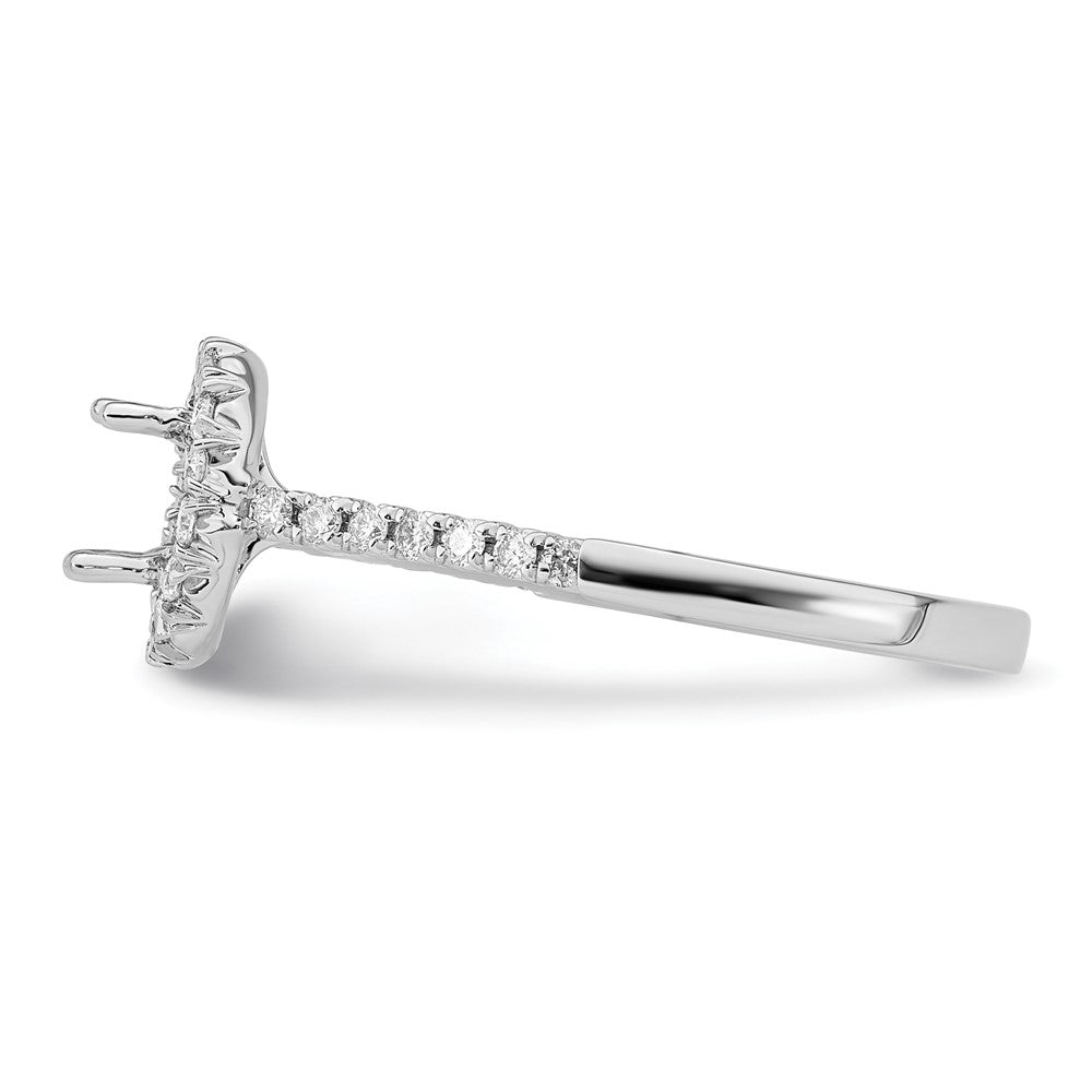 True Origin 14K White Gold 1/3 carat Lab Grown Diamond VS+ F+ Semi-Mount Oval Halo Engagement Ring