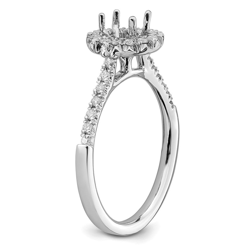 14k White Gold 7/8 carat Lab Grown Diamond VS/SI+ G+ Oval Complete Halo Engagement Ring