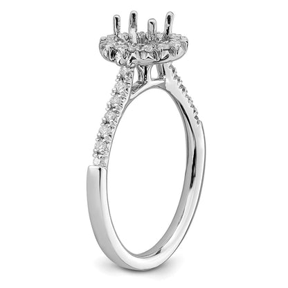 14k White Gold 7/8 carat Lab Grown Diamond VS/SI+ G+ Oval Complete Halo Engagement Ring