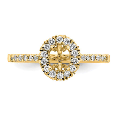 14k 1/3 carat Lab Grown Diamond VS/SI+ G+ 1/2 carat Center Oval Semi Mount Halo Engagement Ring