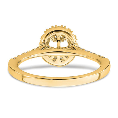 14k 1/3 carat Lab Grown Diamond VS/SI+ G+ 1/2 carat Center Oval Semi Mount Halo Engagement Ring