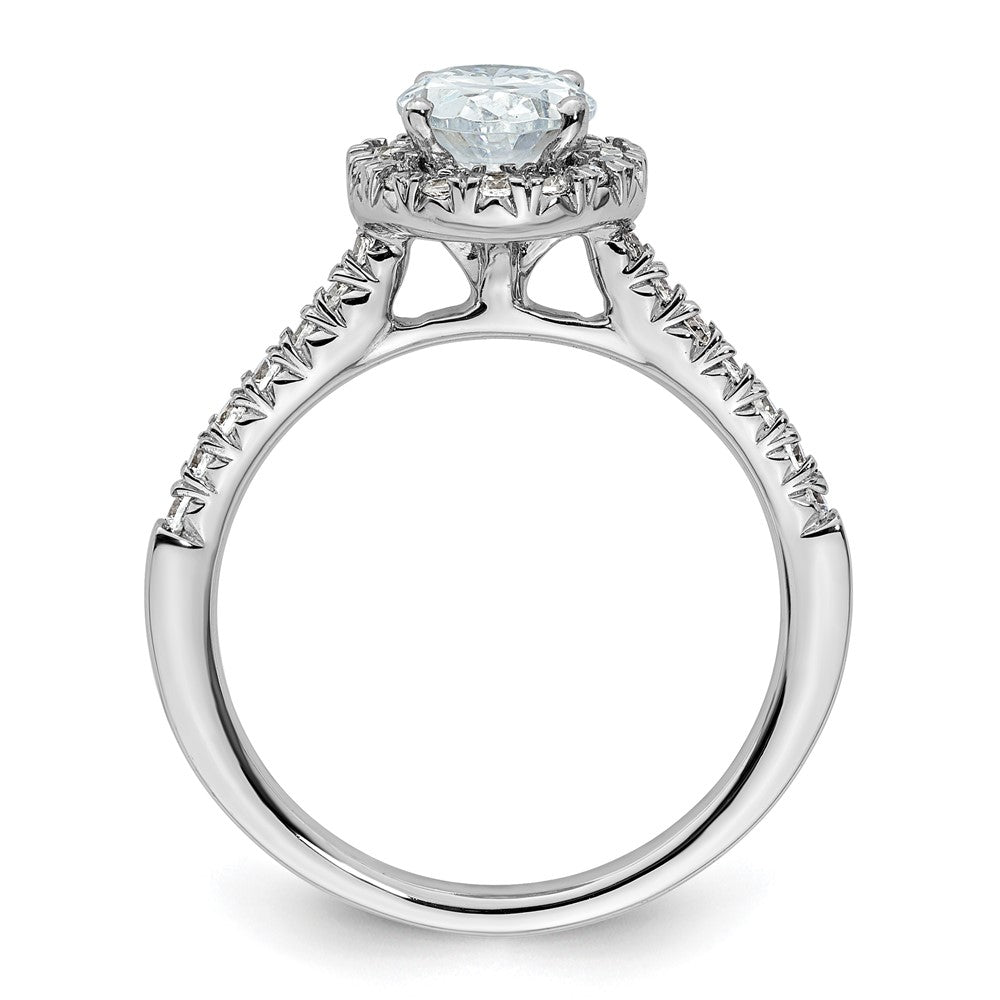 14k White Gold Halo (Holds 3/4 carat (7.5x5.4mm) Oval Center) 1/3 carat Diamond Semi-mount Engagement Ring