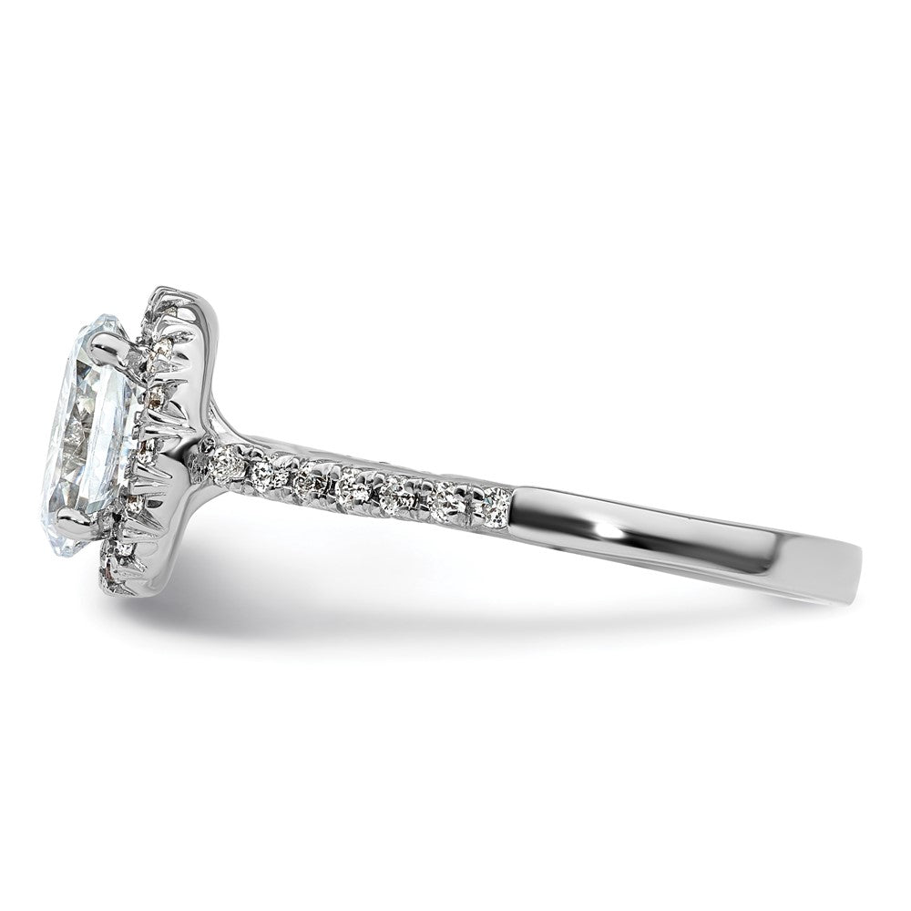 14k White Gold Halo (Holds 3/4 carat (7.5x5.4mm) Oval Center) 1/3 carat Diamond Semi-mount Engagement Ring