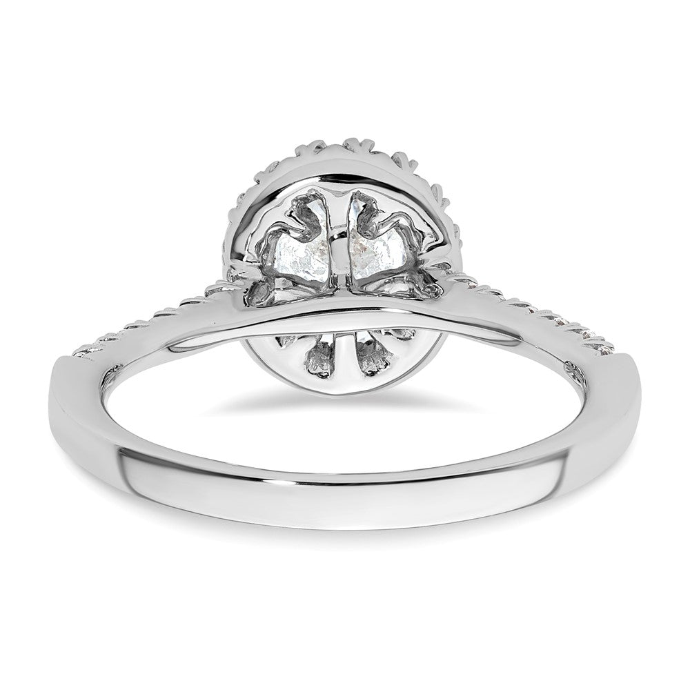 14k White Gold Halo (Holds 3/4 carat (7.5x5.4mm) Oval Center) 1/3 carat Diamond Semi-mount Engagement Ring
