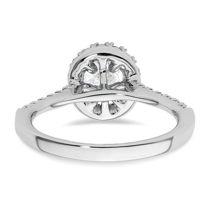 14k White Gold Halo (Holds 3/4 carat (7.5x5.4mm) Oval Center) 1/3 carat Diamond Semi-mount Engagement Ring