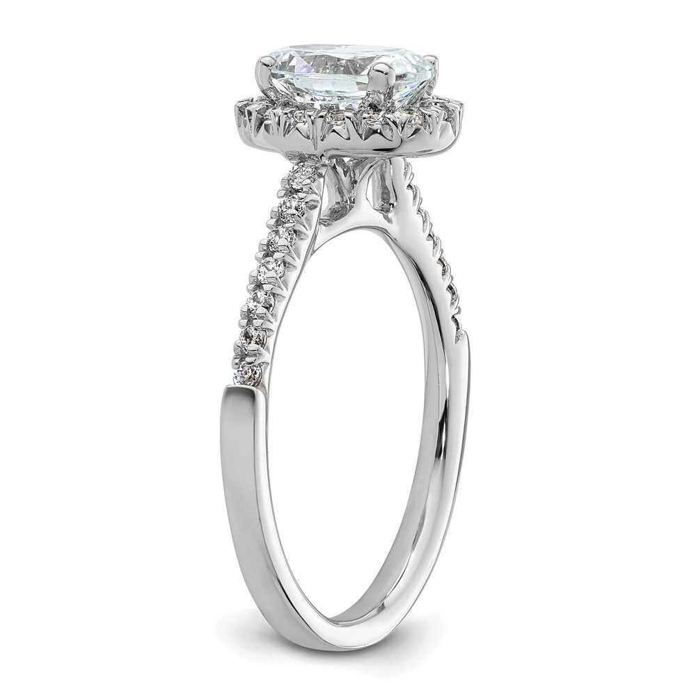 14k White Gold Halo (Holds 3/4 carat (7.5x5.4mm) Oval Center) 1/3 carat Diamond Semi-mount Engagement Ring