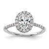 True Origin 14K White Gold 3/8 carat Lab Grown Diamond VS+ F+ Semi-Mount Oval Halo Engagement Ring