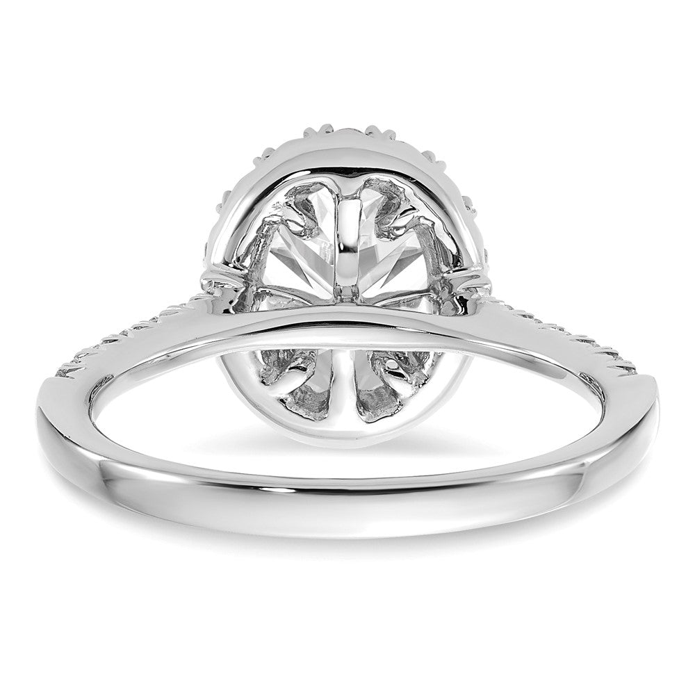 14k White Gold Halo (Holds 1.5 carat (9x6.3mm) Oval Center) 1/2 carat Diamond Semi-mount Engagement Ring