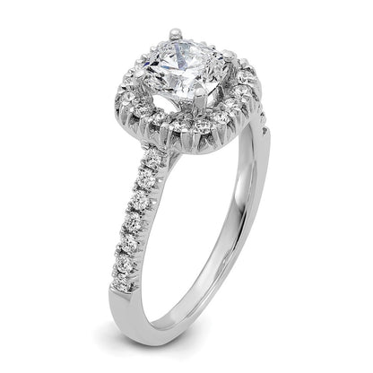 14k 3/8 carat Lab Grown Diamond VS/SI+ G+ 1 carat Cushion Center Semi Mount Halo Engagement Ring