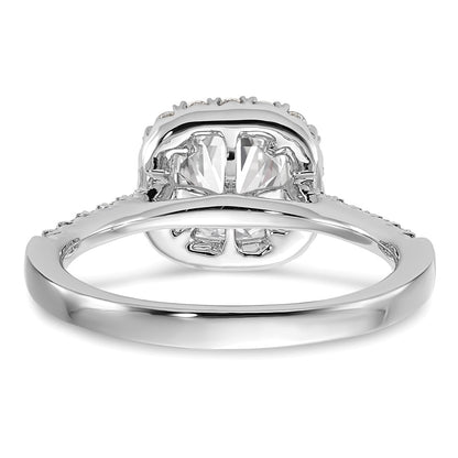 14k White Gold Halo (Holds 1.5 carat (6.8mm) Cushion Center) 1/2 carat Diamond Semi-mount Engagement Ring