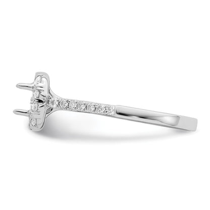 True Origin 14K White Gold 1/2 carat Lab Grown Diamond VS+ F+ Semi-Mount Asscher Halo Engagement Ring