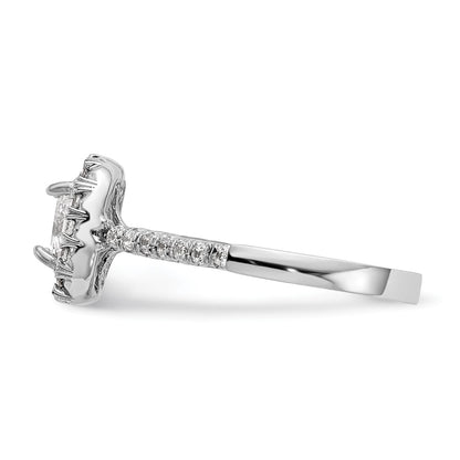 True Origin 14K White Gold 1/2 carat Lab Grown Diamond VS+ F+ Semi-Mount Asscher Halo Engagement Ring