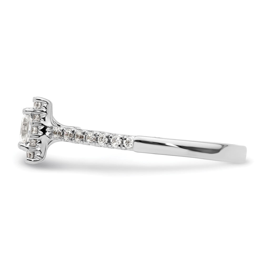 14k White Gold Halo (Holds 1/3 carat (3.9mm) Princess Center) 1/3 carat Diamond Semi-mount Engagement Ring