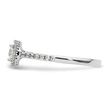 14k White Gold Halo (Holds 1/3 carat (3.9mm) Princess Center) 1/3 carat Diamond Semi-mount Engagement Ring