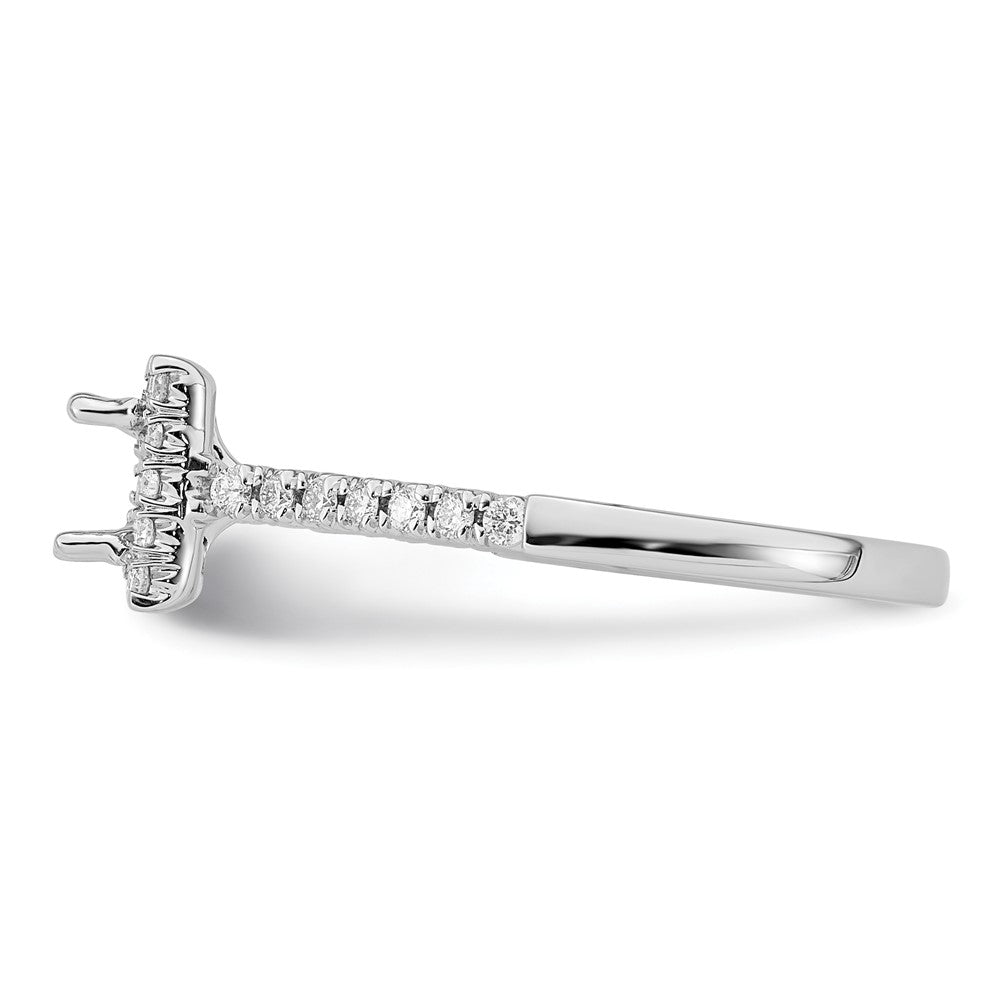 True Origin 14K White Gold 1/3 carat Lab Grown Diamond VS+ F+ Semi-Mount Princess Halo Engagement Ring