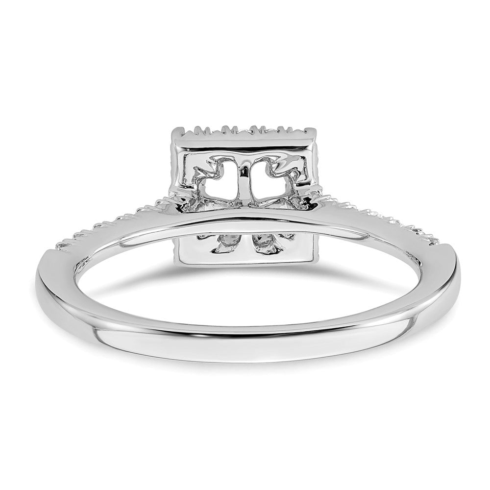 True Origin 14K White Gold 1/3 carat Lab Grown Diamond VS+ F+ Semi-Mount Princess Halo Engagement Ring