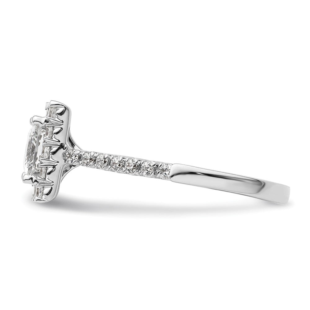 14k White Gold Halo (Holds 1.25 carat (6mm) Princess Center) 1/2 carat Diamond Semi-mount Engagement Ring