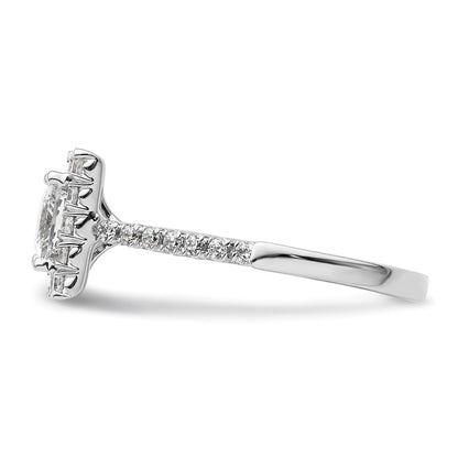 14k White Gold Halo (Holds 1.25 carat (6mm) Princess Center) 1/2 carat Diamond Semi-mount Engagement Ring