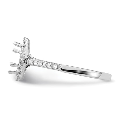 14k White Gold Halo (Holds 1/2 carat (7.9x4.1mm) Marquise Center) 1/3 carat Diamond Semi-mount Engagement Ring
