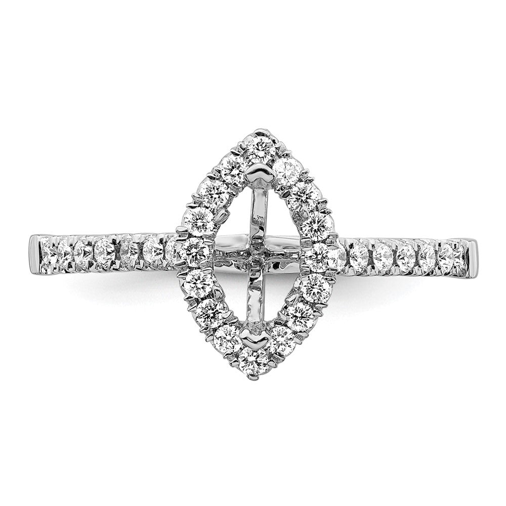 True Origin 14K White Gold 1/3 carat Lab Grown Diamond VS+ F+ Semi-Mount Marquise Halo Engagement Ring