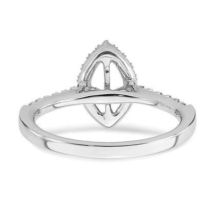 14k White Gold Halo (Holds 1/2 carat (7.9x4.1mm) Marquise Center) 1/3 carat Diamond Semi-mount Engagement Ring