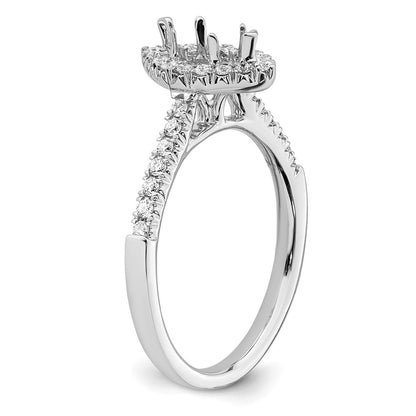 14k White Gold Halo (Holds 1/2 carat (7.9x4.1mm) Marquise Center) 1/3 carat Diamond Semi-mount Engagement Ring