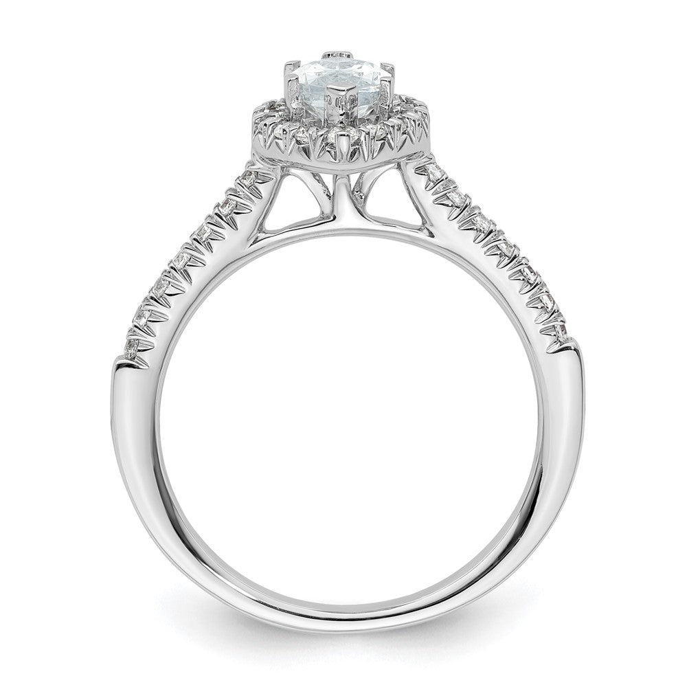 14k White Gold Halo (Holds 3/4 carat (8.7x4.7mm) Marquise Center) 1/3 carat Diamond Semi-mount Engagement Ring