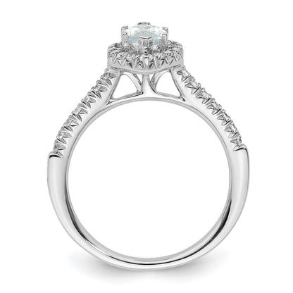 14k White Gold Halo (Holds 3/4 carat (8.7x4.7mm) Marquise Center) 1/3 carat Diamond Semi-mount Engagement Ring
