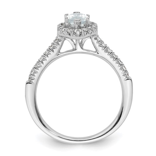 14k White Gold Halo (Holds 3/4 carat (8.7x4.7mm) Marquise Center) 1/3 carat Diamond Semi-mount Engagement Ring