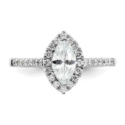 14k White Gold Halo (Holds 3/4 carat (8.7x4.7mm) Marquise Center) 1/3 carat Diamond Semi-mount Engagement Ring