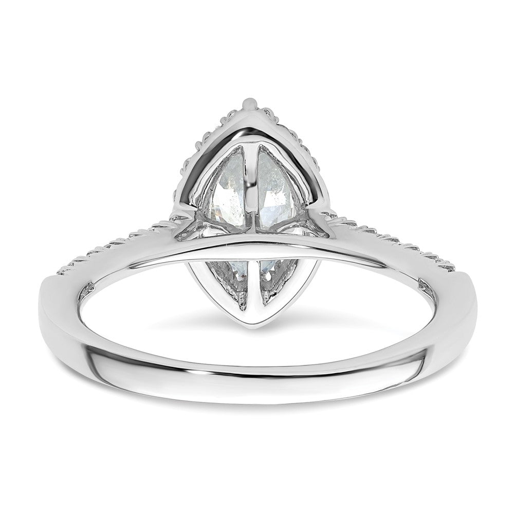 14k White Gold Halo (Holds 3/4 carat (8.7x4.7mm) Marquise Center) 1/3 carat Diamond Semi-mount Engagement Ring