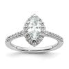 14k White Gold Halo (Holds 3/4 carat (8.7x4.7mm) Marquise Center) 1/3 carat Diamond Semi-mount Engagement Ring