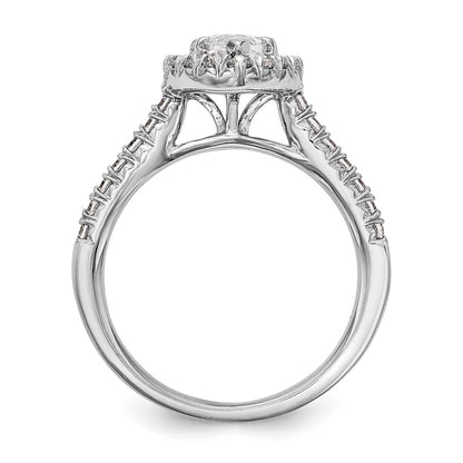 14k White Gold Halo (Holds 1 carat (9.5x5.5mm) Marquise Center) 1/2 carat Diamond Semi-mount Engagement Ring
