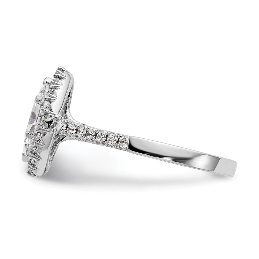 14k White Gold Halo (Holds 1 carat (9.5x5.5mm) Marquise Center) 1/2 carat Diamond Semi-mount Engagement Ring