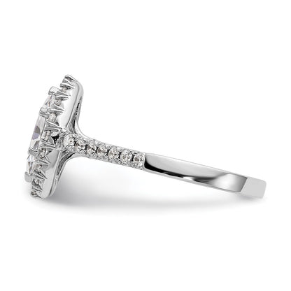 14k White Gold Halo (Holds 1 carat (9.5x5.5mm) Marquise Center) 1/2 carat Diamond Semi-mount Engagement Ring