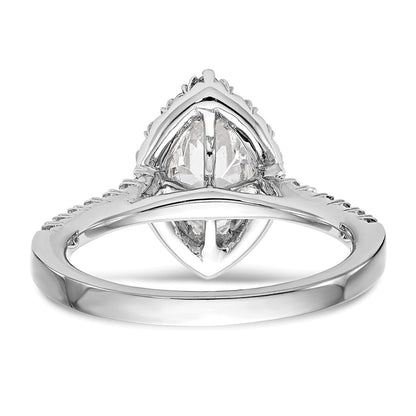14k White Gold Halo (Holds 1 carat (9.5x5.5mm) Marquise Center) 1/2 carat Diamond Semi-mount Engagement Ring