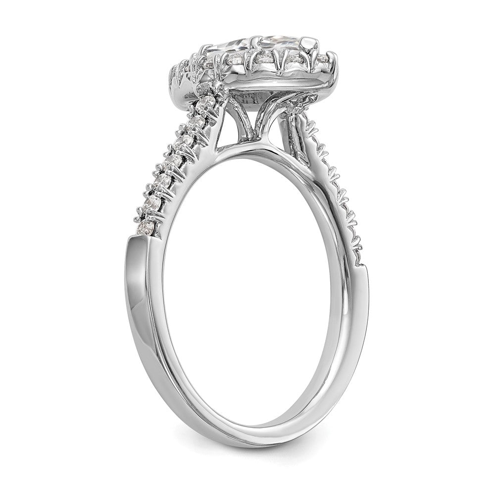 14k White Gold Halo (Holds 1 carat (9.5x5.5mm) Marquise Center) 1/2 carat Diamond Semi-mount Engagement Ring