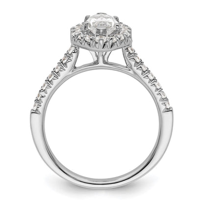 14k White Gold Halo (Holds 1.25 carat (10.3x5.3mm) Marquise Center) 1/2 carat Diamond Semi-mount Engagement Ring