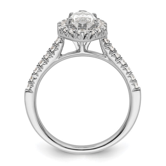 14k White Gold Halo (Holds 1.25 carat (10.3x5.3mm) Marquise Center) 1/2 carat Diamond Semi-mount Engagement Ring
