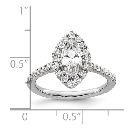 14k White Gold Halo (Holds 1.25 carat (10.3x5.3mm) Marquise Center) 1/2 carat Diamond Semi-mount Engagement Ring