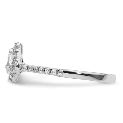 14k White Gold Halo (Holds 1/3 carat (5.6x4.00mm) Pear Center) 1/4 carat Diamond Semi-mount Engagement Ring