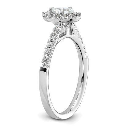 14k White Gold Halo (Holds 1/3 carat (5.6x4.00mm) Pear Center) 1/4 carat Diamond Semi-mount Engagement Ring