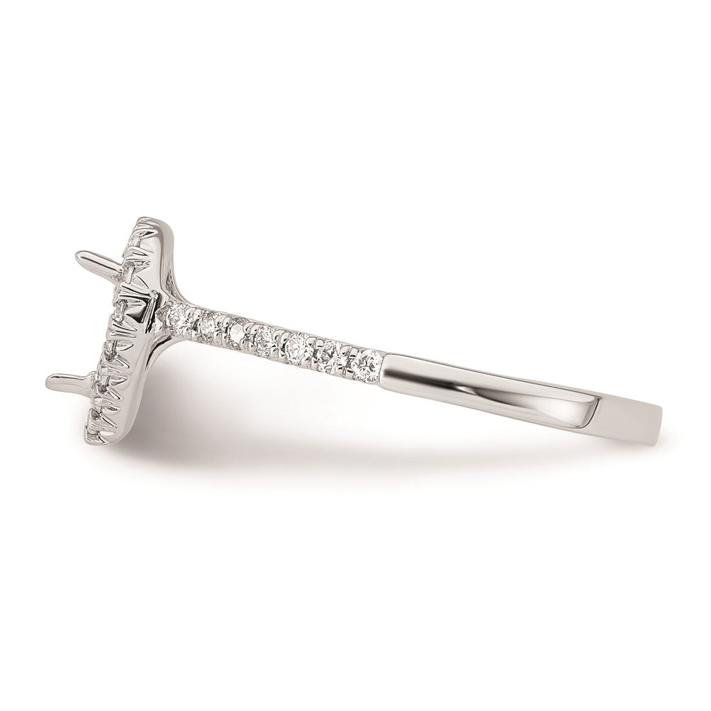 14k White Gold Halo (Holds 1/2 carat (6.5x4.5mm) Pear Center) 1/3 carat Diamond Semi-mount Engagement Ring