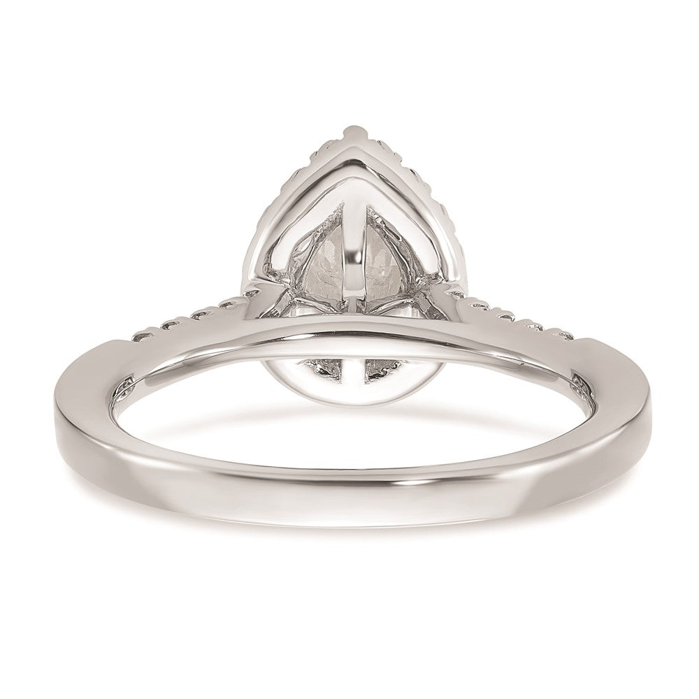 14k White Gold Halo (Holds 1/2 carat (6.5x4.5mm) Pear Center) 1/3 carat Diamond Semi-mount Engagement Ring