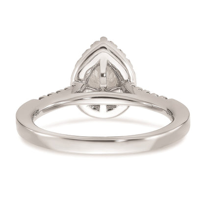 14k White Gold Halo (Holds 1/2 carat (6.5x4.5mm) Pear Center) 1/3 carat Diamond Semi-mount Engagement Ring