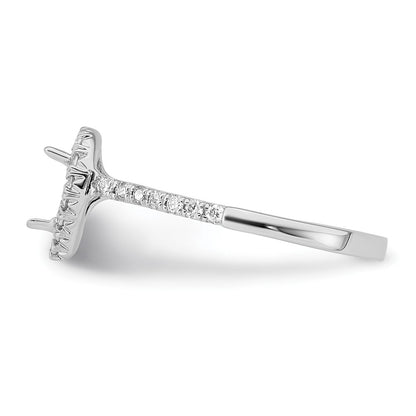 True Origin 14K White Gold 1/3 carat Lab Grown Diamond VS+ F+ Semi-Mount Pear Halo Engagement Ring