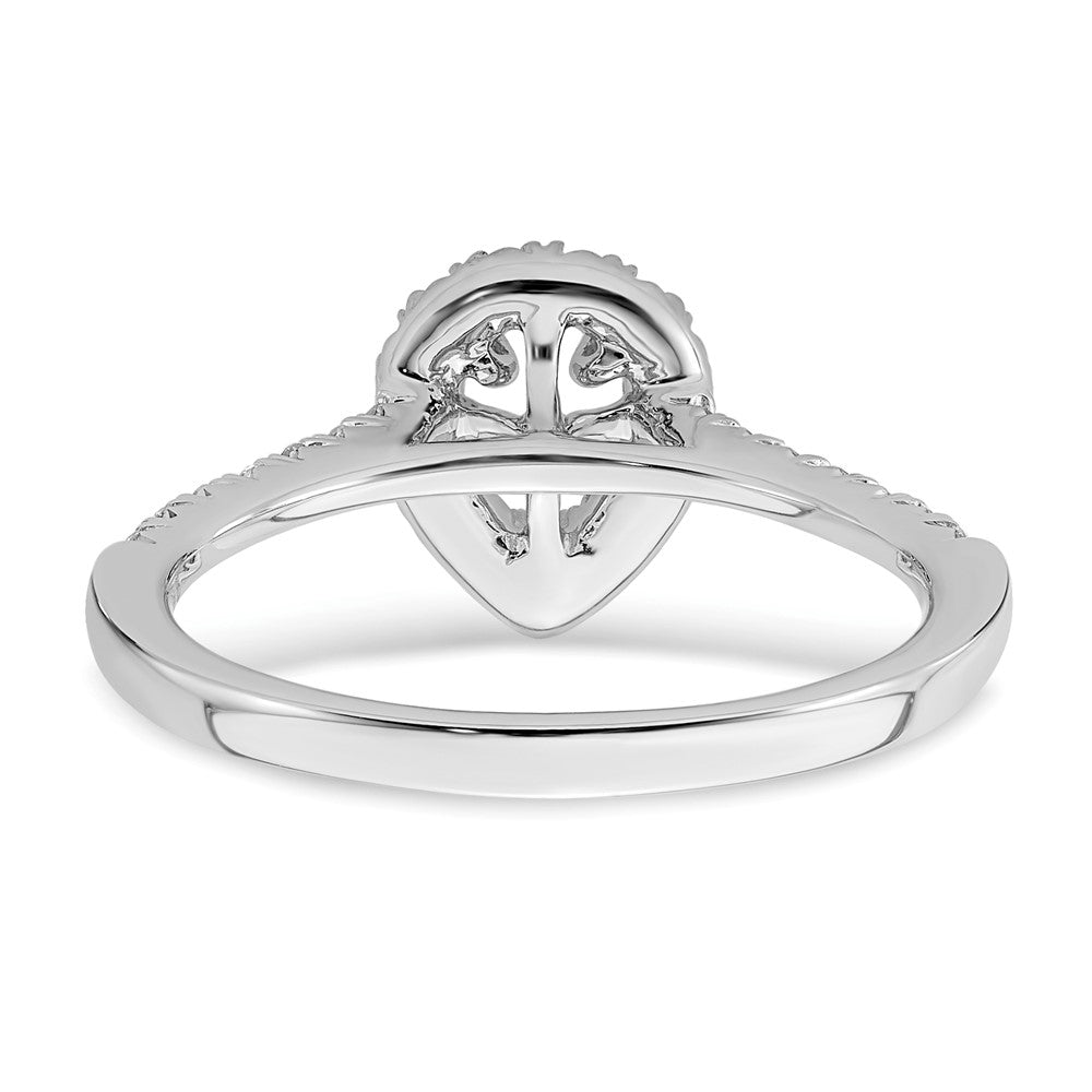 True Origin 14K White Gold 1/3 carat Lab Grown Diamond VS+ F+ Semi-Mount Pear Halo Engagement Ring