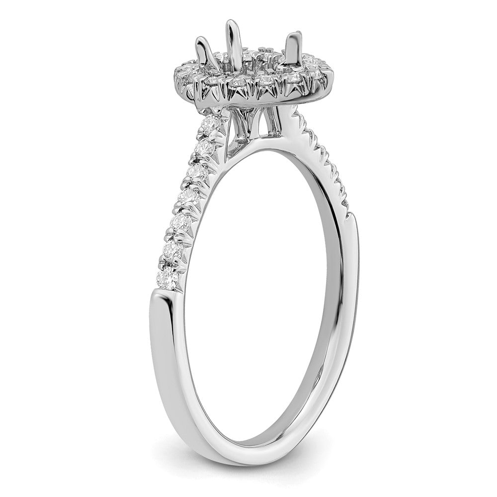 True Origin 14K White Gold 1/3 carat Lab Grown Diamond VS+ F+ Semi-Mount Pear Halo Engagement Ring